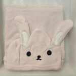 Bata Baño Toalla Infantil Con Capucha Mini Zoo Ultra Soft T4 Conejito Rosa 4