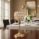 Candelabro Porta Velas Oro Caireles Decorativo 26 Cm Metal Oro 8465 - Imagen 3