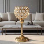 Candelabro Porta Velas Oro Caireles Decorativo 26 Cm Metal Oro 8465 - Imagen 2