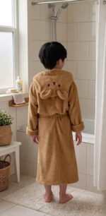 Bata Baño Toalla Infantil Con Capucha Mini Zoo Ultrasoft T10 Conejito Marron 10