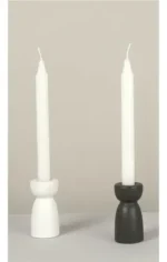 Set X 2 Candelabros Porta Velas Ceramica Moderno Deco Mini Negro - Imagen 5