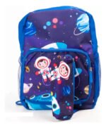 Mochila Escolar Colegio Nena Con Cartuchera Unicornio Color Azul Diseño De La Tela Estampado Astronauta