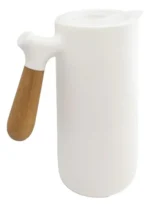 Jarra Termo 1lt Con Manija De Madera Pico Vertedor Color Mando Redondo Blanco - Imagen 2