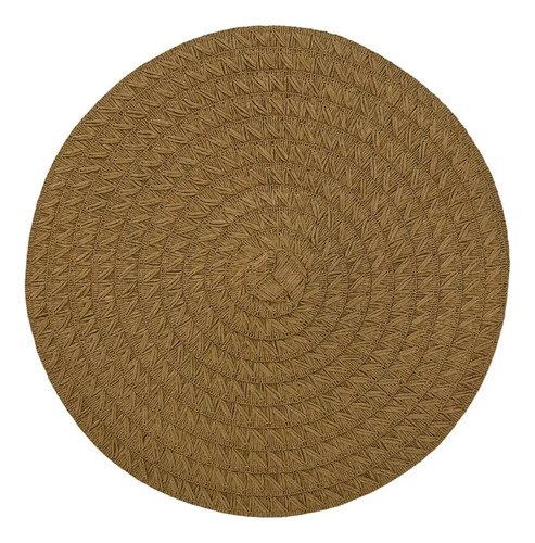 Pack X 6 Individuales De Mesa Deco Redondos Rusticos 38cm Color Marrón Lisa