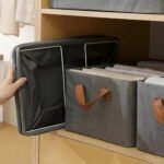 Canasto Organizador Ropa Almacenamiento Plegable Color Gris - Imagen 5