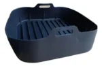 Molde Silicona Cuadrado Freidora Aire Airfryer Antiadherente Gris Negro - Imagen 2