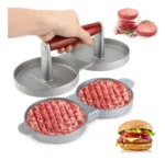 Molde Prensa Hamburguesa Doble Aluminio Baby Movil Plateado