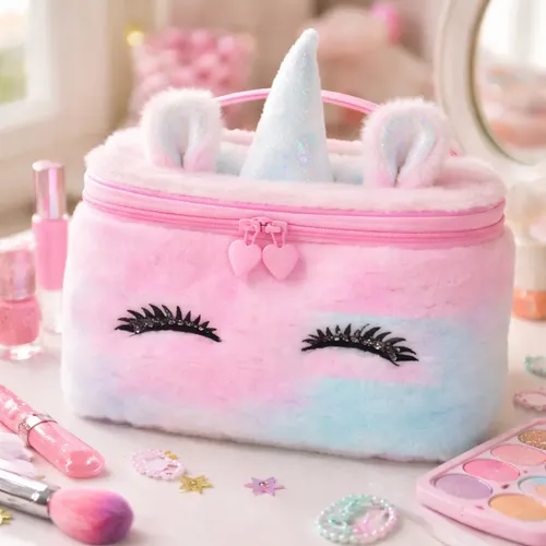 Set Maquillaje Infantil Valija Neceser Peluche Unicorn Tiny
