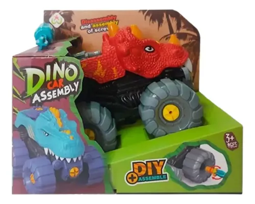 Juguete Auto Para Armar Dinosaurio Destornillador Tiny Color Rojo Personaje Triceratops