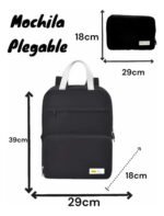 Mochila Ultraliviana Plegable Viaje 20l Bolsillos Grandes Color Negro Diseño De La Tela Liso