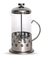 Cafetera Estilo Francesa Manual Émbolo Vidrio Y Acero 600ml Color Plateado