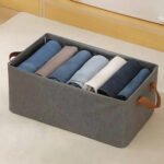 Canasto Organizador Ropa Almacenamiento Plegable Color Gris - Imagen 6