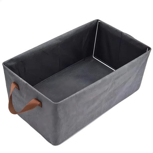 Canasto Organizador Ropa Almacenamiento Plegable Color Gris