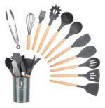 Juego Utensillos De Cocina 11 P C/ Soporte Madera Y Silicona - Imagen 4