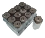 12 Especieros De Vidrio Cuadrados Tapa Aberturas Plateado/negro