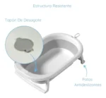 Bañera Baño Bebe Plegable Priori 68x41 Cm Antideslizante - Imagen 11