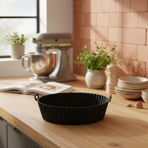 Moldes Silicona Freidora De Aire Airfryer Antiadherente Negro
