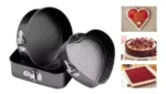 Pack X3 Moldes Torta Desmontable Teflón Antihaderente Formas Negro - Imagen 2
